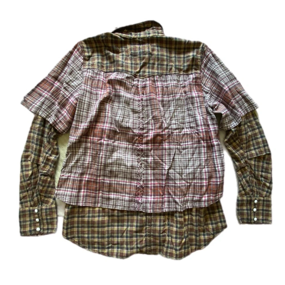 We the Free Plaid Two Tone Layered Flannel size Medium - Picture 13 of 14